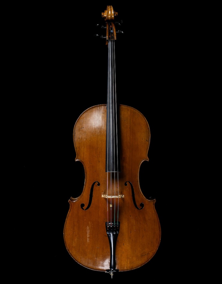 Foto vorderseite eines cellos