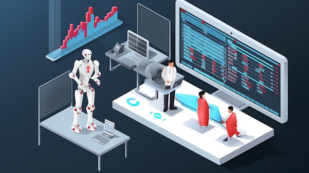 Vorhersageanalyse im Gesundheitswesen unter Verwendung von Daten 3D-Illustration