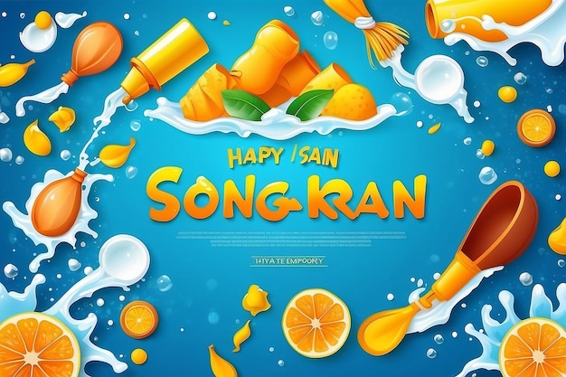 Vorlage für ein Poster von Happy Songkran