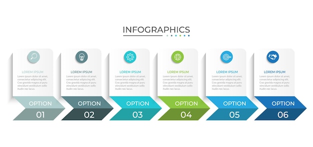 Foto vorlage für eine business-infographik mit 6 optionen