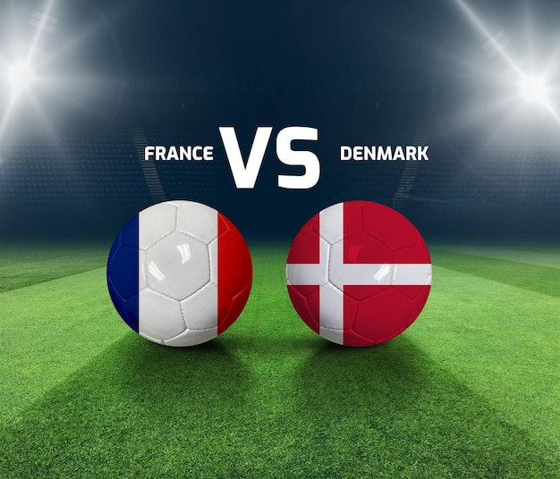 Vorlage für Fußballspieltage Frankreich vs. Dänemark Vorlage für Spieltage