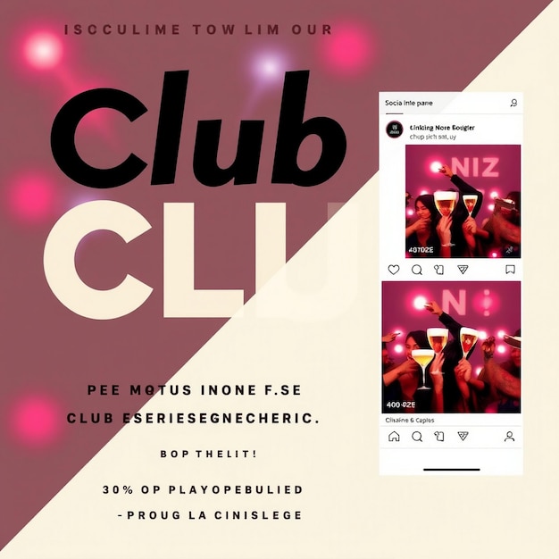 Vorlage für Social-Media-Posts für Club-Party-Flyer