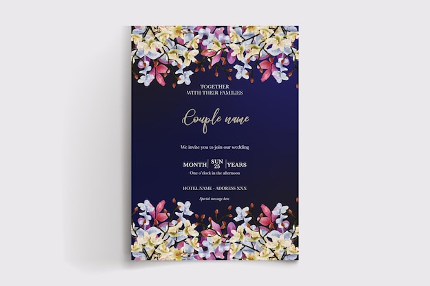 Vorlagen für florale Hochzeitseinladungen