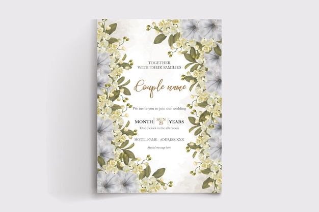 Vorlagen für Hochzeitseinladungskarten mit Blumenmuster