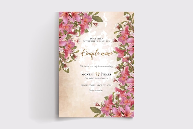 Vorlagen für Hochzeitseinladungskarten mit Blumenmuster