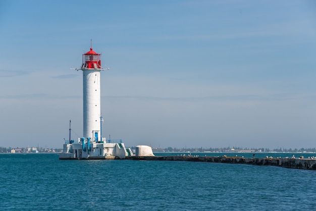 Vorontsov Leuchtturm im Hafen von Odessa, Ukraine