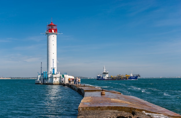 Vorontsov Leuchtturm im Hafen von Odessa, Ukraine