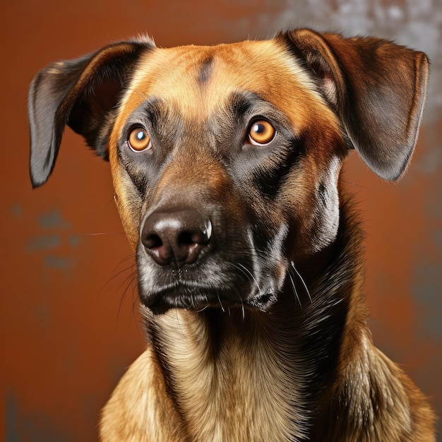 Vorsichtiger belgischer Malinois im Studio