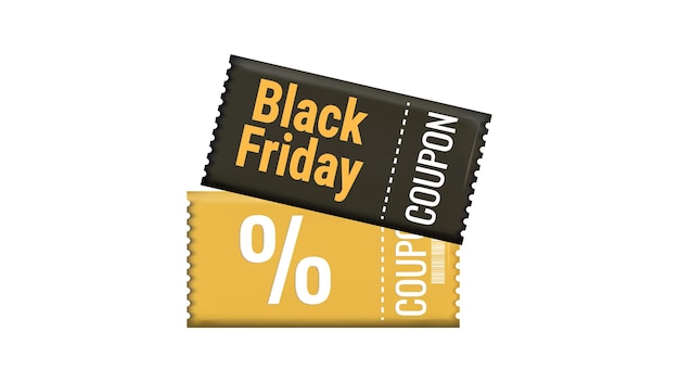 Voucher de desconto da Black Friday em 3D