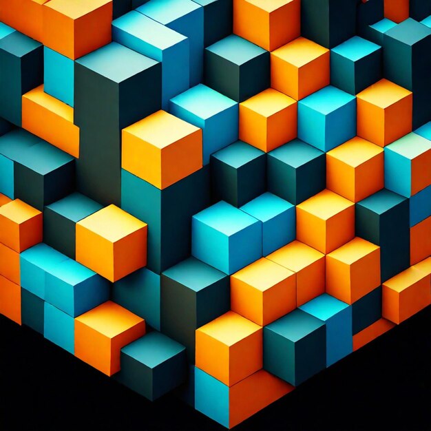 Foto voxel-art-textur oder würfel-texture oder quadratische box-textuur oder fliesen-textur