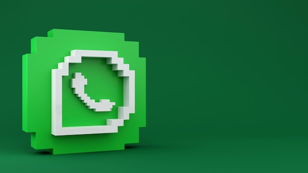 Foto voxel art whatsapp logo ilustração 3d