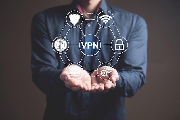 VPN und Symbole auf dem Bildschirm