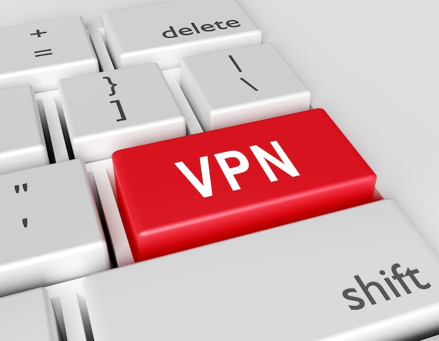 VPN de Word escrito en un teclado de computadora