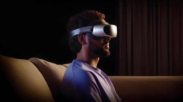 VR-Brille, Virtual-Reality-Attrappe, futuristisches Design, generative KI