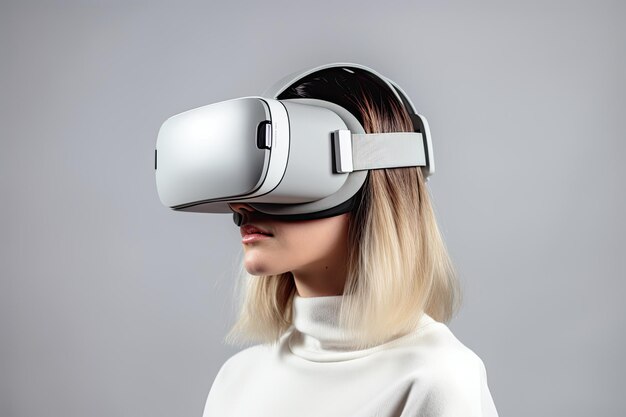 VR-Virtual-Reality-Headset-Brille Metaverse 3D-Technologie Realität digitale Spielsimulation