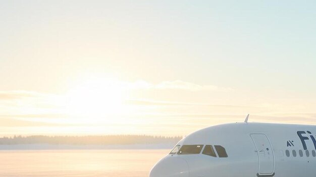 Foto el vuelo finnair desde helsinki llegando al aeropuerto de ivalo pasajeros desembarcando a través