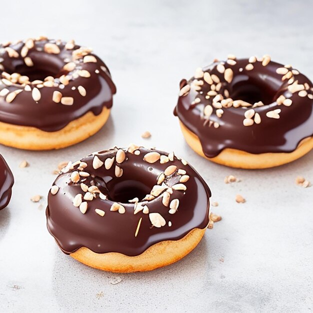 Vuelo libre deliciosos donuts clásicos dulce comida rápida