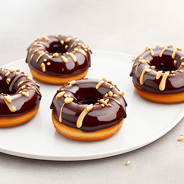 Vuelo libre deliciosos donuts clásicos dulce comida rápida