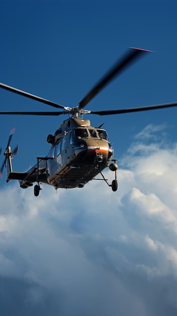 Vuelo sincronizado dos helicópteros comandan las vibrantes vías aéreas azules Vertical Mobile Wallpaper