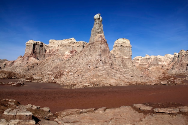 Vulcão de montanhas de sal de Dallol na Etiópia. Região de Afar. África