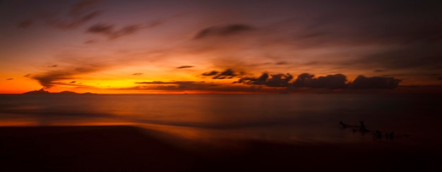 Vulcão Erupção Pôr Do Sol Panorama Antígua