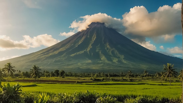 Foto vulcão mayon filipinas