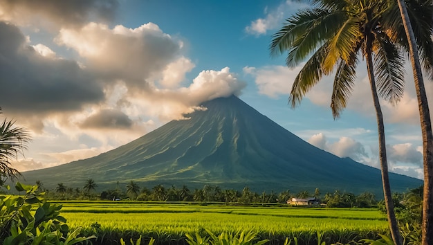 Foto vulcão mayon filipinas