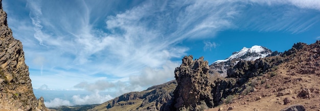 Vulcão panorâmico iztaccihuatl no méxico