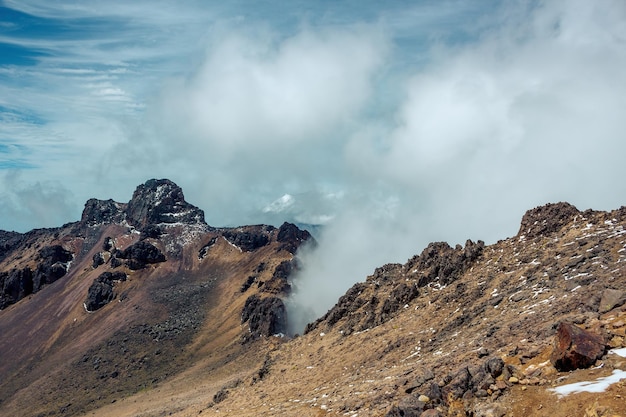 Vulcão panorâmico iztaccihuatl no méxico