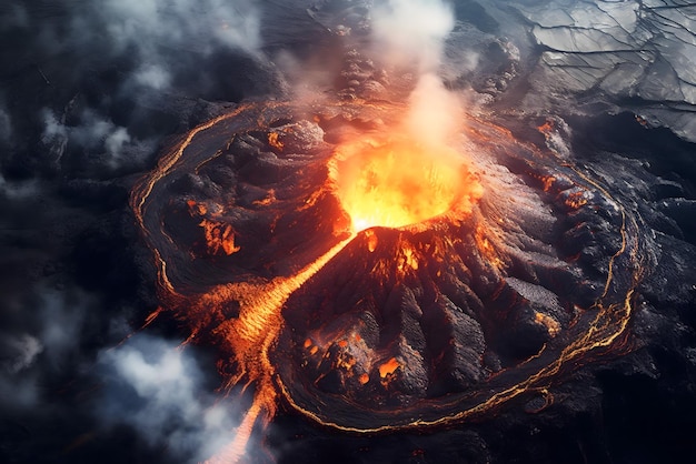 Vulkan bricht aus dem Vulkan aus