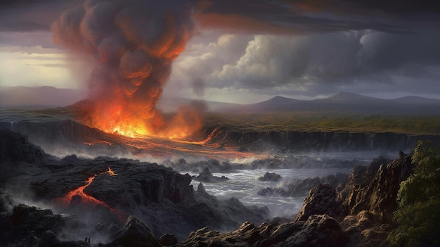 Vulkanausbruch in Hawaii, USA, generative KI