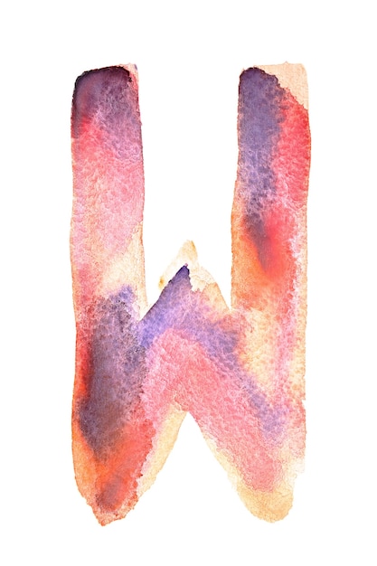 W - handgemachtes Aquarellalphabet