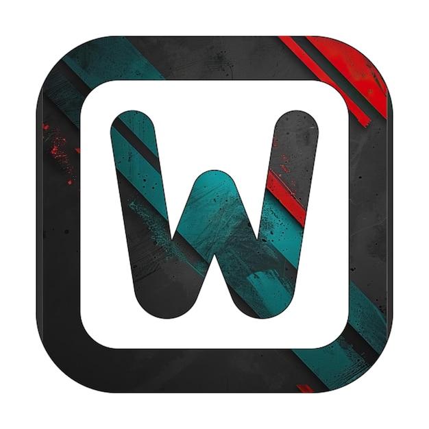 w icono cuadrado diagonal negro verde rojo