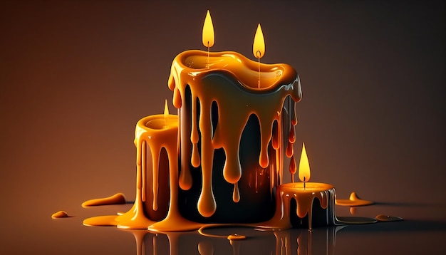 Wachs fließt aus einer ausgebrannten Kerze