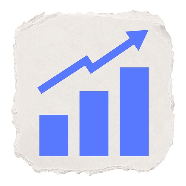 Wachsende Balken png-Charts Icon-Aufkleber zerrissenes Papier-Design transparenter Hintergrund