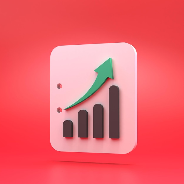Wachstumsdiagramm Konzept von Finanzen und Rentabilität 3D-Rendering