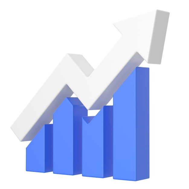 Wachstumsdiagramm Wachstumsdiagramm 3D-Illustration