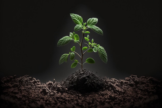 Wachstumskonzept, junge Pflanze im Boden