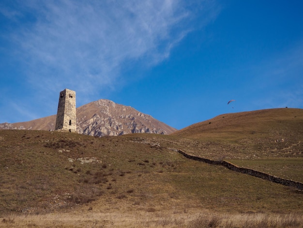 Wachturm des alten Dorfes Alikovs Dargavs Stadt der Toten Republik Nordossetien Alanien Russland