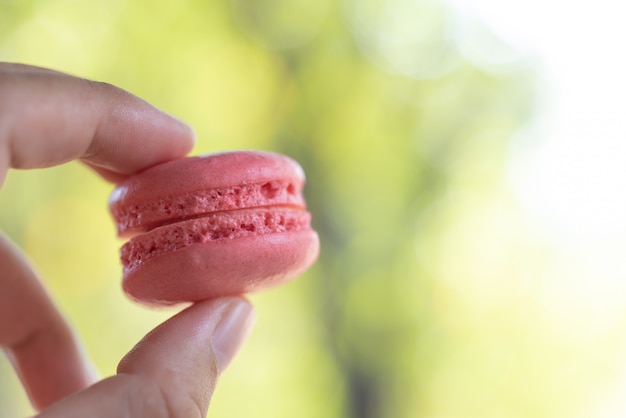 Wähle ein rosa Macaron aus