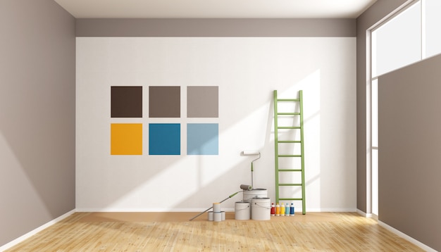 Wählen Sie ein Farbfeld aus, um die Wand zu streichen