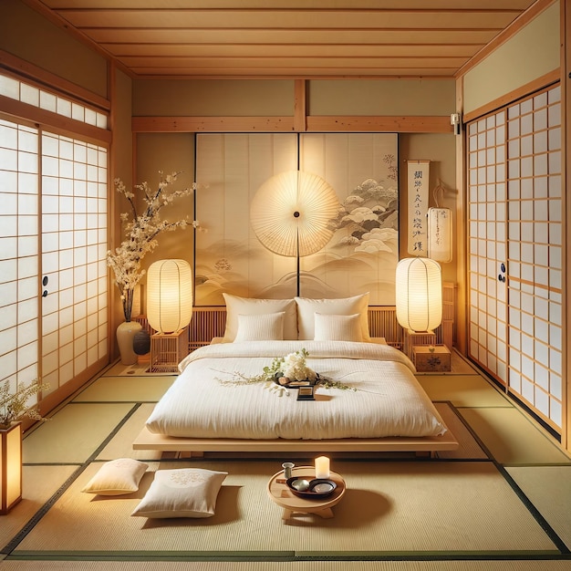 Wärme und Minimalismus Ein japanisches Hochzeits-Retreat Brautzimmer