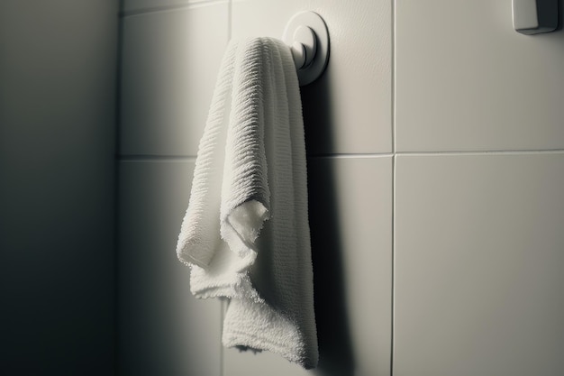 Wäsche weißes Handtuch im Badezimmer Illustration AI Generative