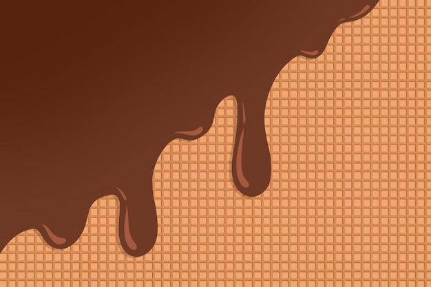 Waffel-Hintergrund mit Schokoladen-Illustration