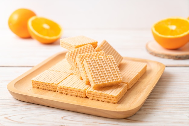 Waffel mit Orangencreme