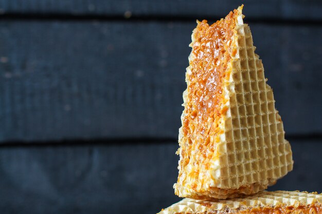 Waffelkuchen Karamellcreme Kondensmilch süßes Dessert