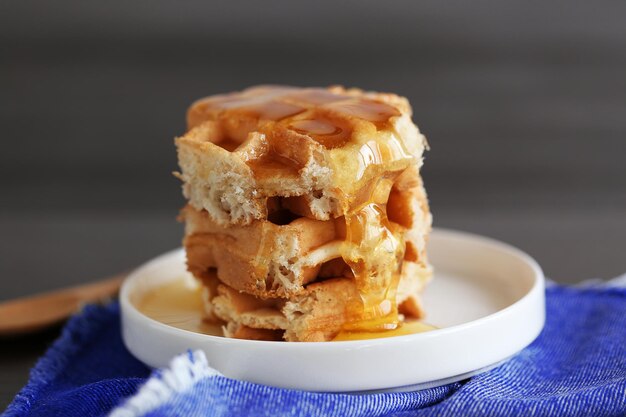 Foto waffeln mit honig