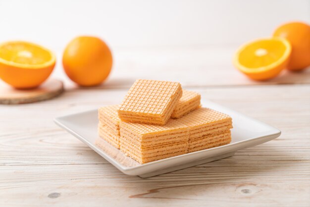 Waffeln mit Orangencreme