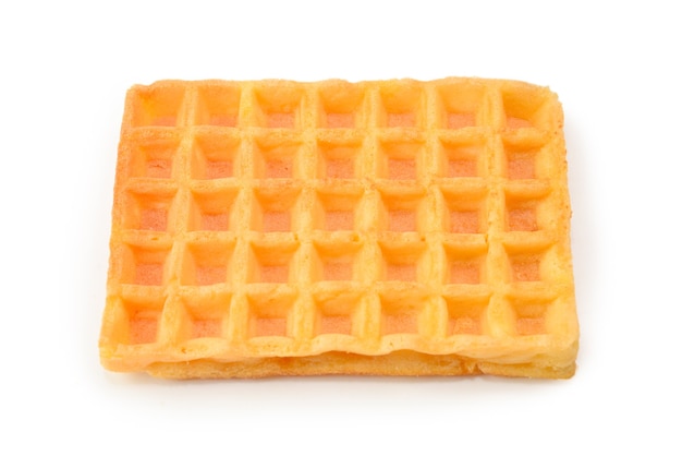 Waffle belga isolado no fundo branco.