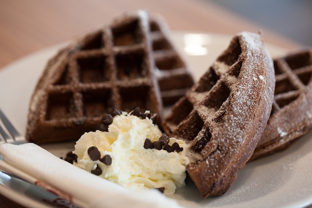 Waffle de chocolate